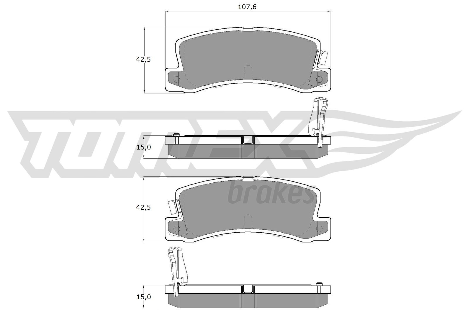 Obrázok Sada brzdových platničiek kotúčovej brzdy TOMEX Brakes  TX1366